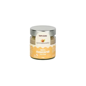 Vasetto da 230g di Pasta Pura d'Anacardi prodotta dall'azienda italiana Santo Santaniello di Pietradefusi in provincia di Avellino.