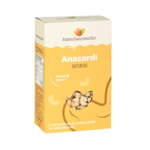 Confezione da 1000g di Anacardi Naturali prodotti dall'azienda italiana Santo Santaniello di Pietradefusi in provincia di Avellino.
