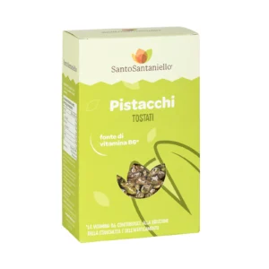Confezione da 1000g di Pistacchi Tostati prodotti dall'azienda italiana Santo Santaniello di Pietradefusi in provincia di Avellino.